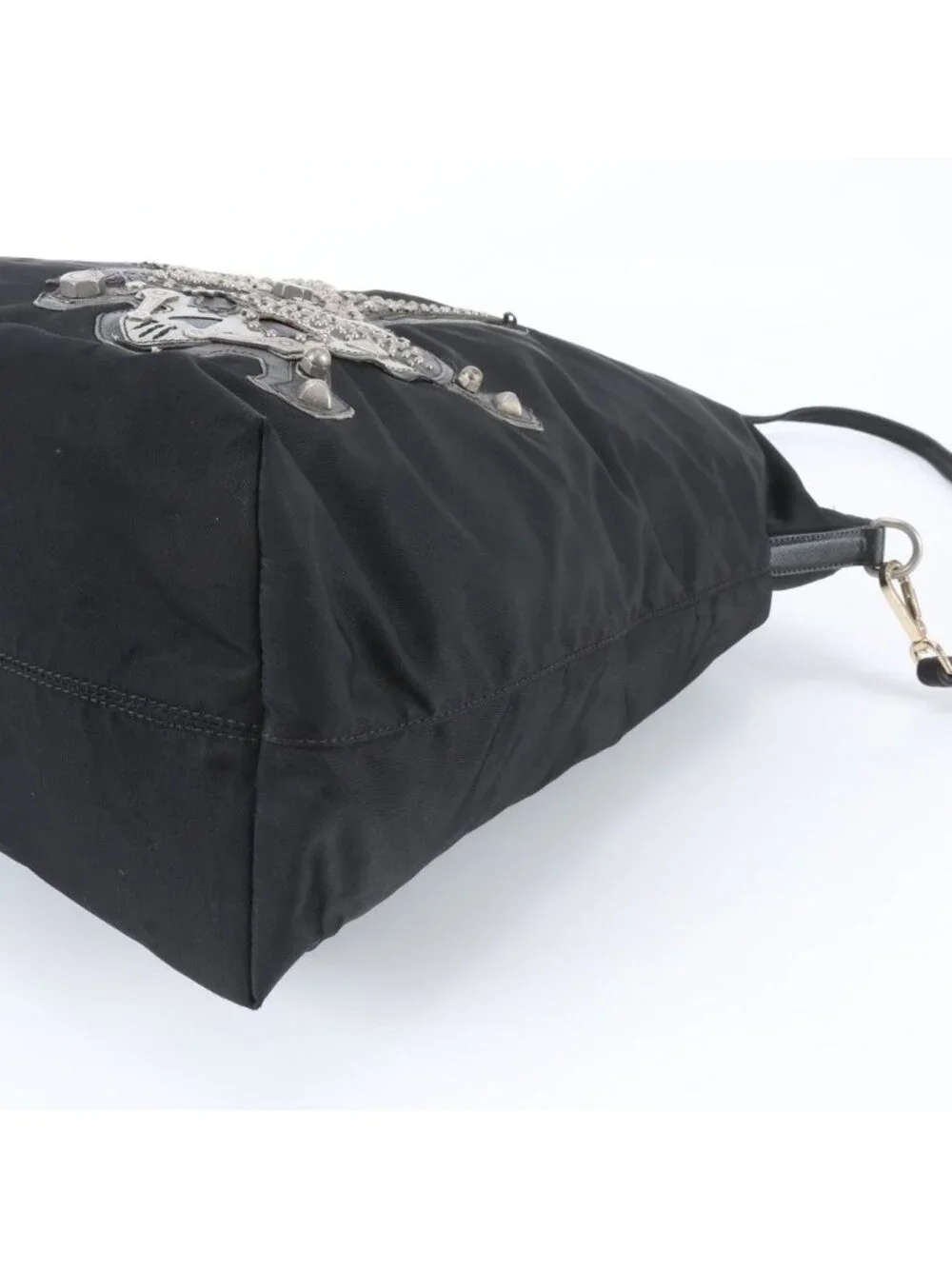 Prada Tessuto Nylon Triangle Logo Skull Leather 2-Way Shoulder Bag Crossbody
